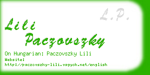 lili paczovszky business card